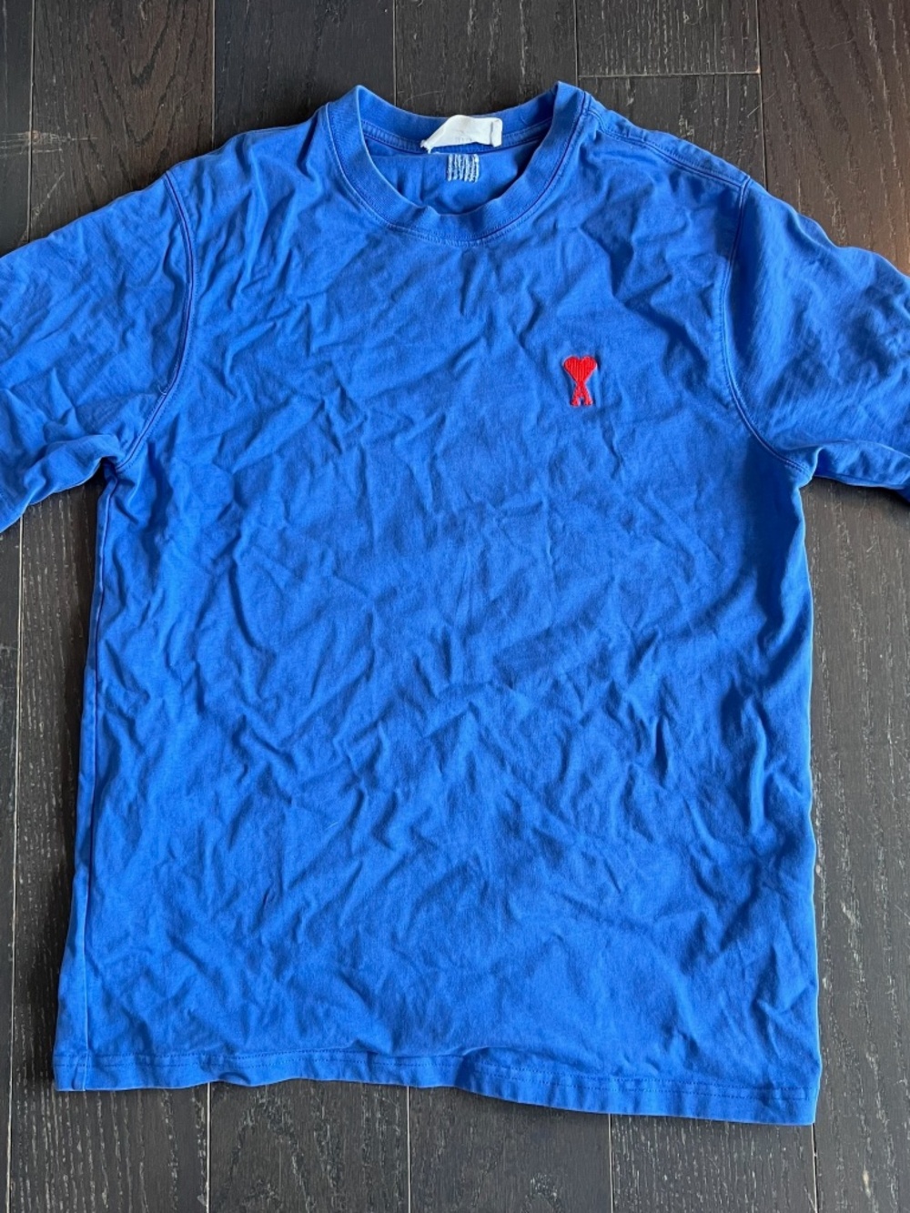 Ami Paris De Coeur cotton blue red heart logo T-Shirt Size SMALL